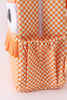 Orange Tennessee embroidery checkered ruffle backpack