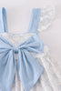 Blue bow classic lattice charm bloomer set