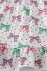 Pink bow embroidery print bloomer set