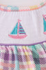 Purple sailboats embroidery bloomer set