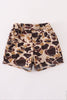 Brown camouflage print dad&me shorts