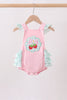 Pink Strawberry Applique Knit Bubble