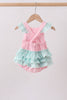 Pink Strawberry Applique Knit Bubble