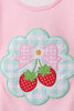 Pink Strawberry Applique Knit Set