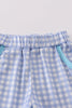 Blue truck fishing applique shorts set