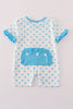 Blue character applique romper