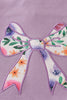 Purple floral bow applique active skorts set