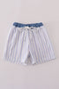 Blue stripe boy swim trunks UPF50+