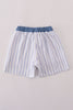 Blue stripe boy swim trunks UPF50+