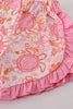Pink Floral Ruffle Shorts Set