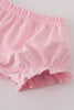 Pink Bow Embroidered Bow Bloomer Set