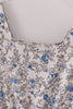 Blue vintage floral print tiered mom dress