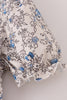 Blue vintage floral print tiered mom dress