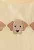 Yellow puppy embroidery gingham pants set