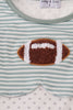 Sage stripe football french knot pants set