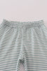 Sage stripe football french knot pants set
