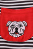 Georgia bulldog embroidery stripe top
