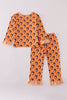 Orange Tennessee go vols print ruffle pajamas set