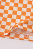 Orange Tennessee go vols embroidery checkered top