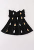 Black ghost sequin ruffle dress
