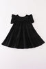 Black ghost sequin ruffle dress