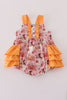 Pink pumpkin ghost print ruffle bubble