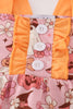 Pink pumpkin ghost print ruffle bubble