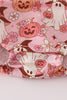 Pink pumpkin ghost print ruffle bubble
