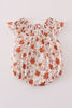 Fall floral print smocked bubble