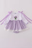 Lavender ribbon lace embroidery gingham bubble