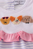 Purple puppy french knot stripe bloomer set