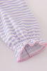 Purple puppy french knot stripe bloomer set