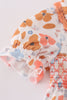 Floral print smocked ruffle bubble