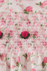 Pink rose hand smocked pants set