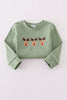 Green christmas reindeer embroidery boy set
