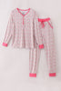 Pink santa claus mom pajamas pants set