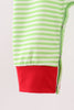 Green christmas grinch embroidery boy romper