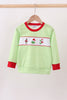 Green christmas grinch embroidery boy top