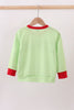 Green christmas grinch embroidery boy top