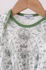 Green christmas tree print gown