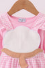 Pink cotton applique gingham 2pc set