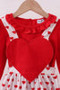 Red heart applique ruffle 2pc set