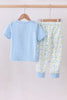 Blue golf cart embroidery pants set