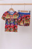 Blue character bamboo pajama set