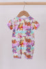 Purple character bamboo romper