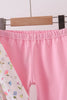 Pink duck embroidery pants set