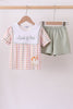 Lawb of god applique plaid shorts set
