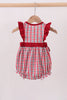 Alabama roll tide smocked ruffle plaid bubble