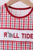 Alabama roll tide smocked ruffle plaid shorts set
