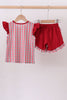 Alabama roll tide smocked ruffle plaid shorts set